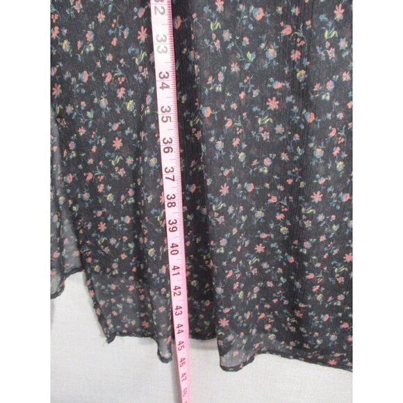 Vintage Floral Kimono Cardigan  Size - L  Semi-Sheer Lightweight Cover-Up - Picture 6 of 8